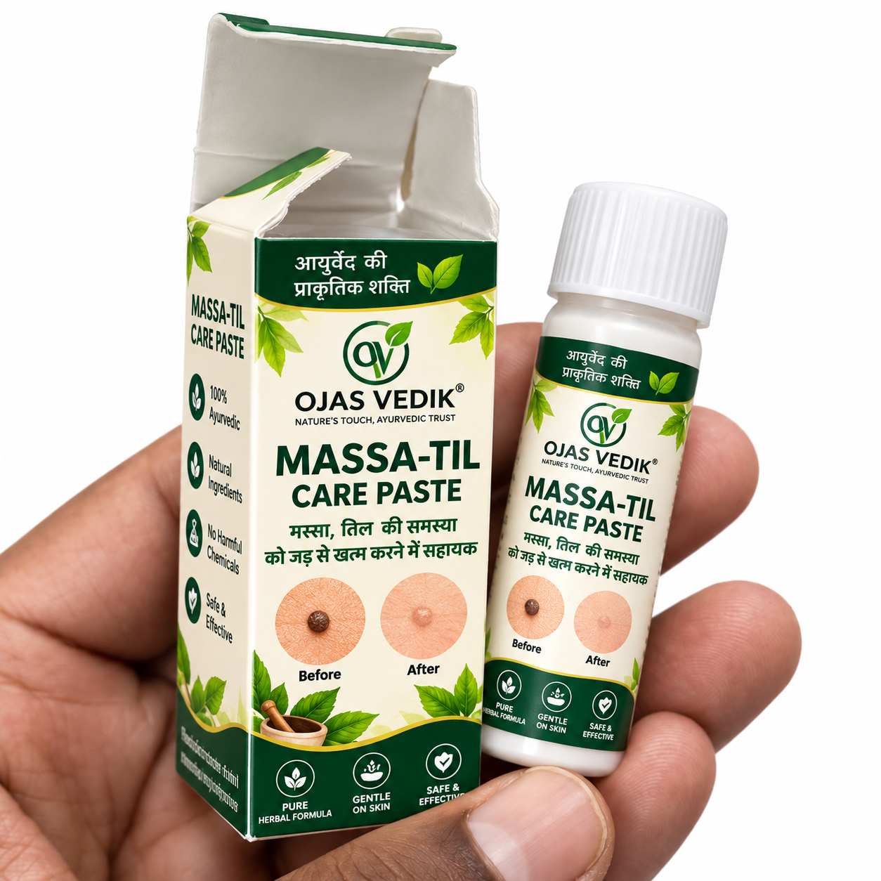 हाथ में Ojas Vedik Massa-Til Care Paste